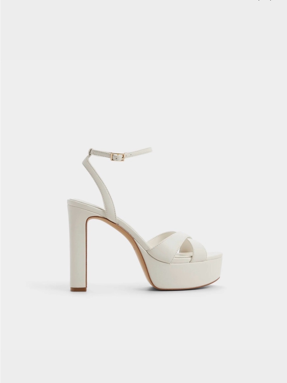 Aldo Cream Platform Ankle-Strap Block Heels - Picture 4 of 4